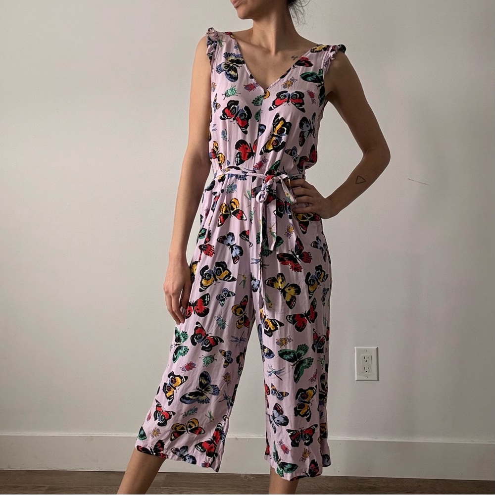 Old Navy Lilac Multicolour Butterfly Jumpsuit